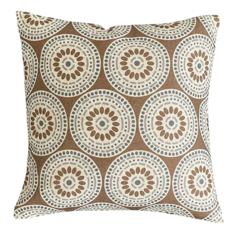 Havana Ochre Circles Pattern Cushion 50x50cm