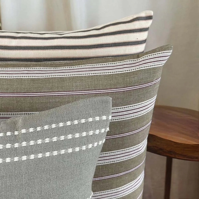 Pima Beige Stripe Cushion 50x50cm