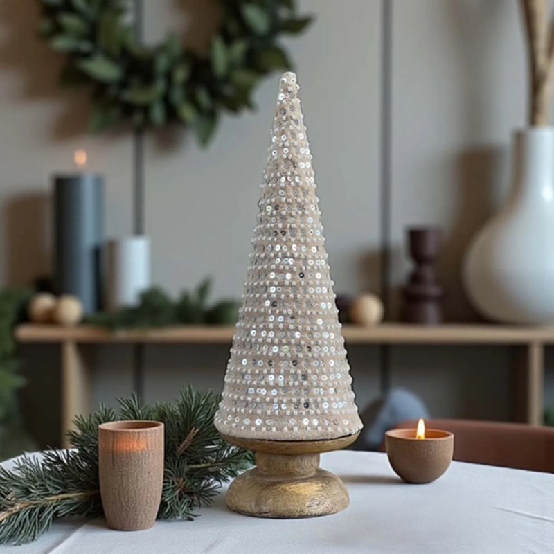 Natural Fabric Sequinned Tree