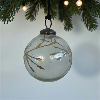 Gold Leaf Etched Clear Bauble