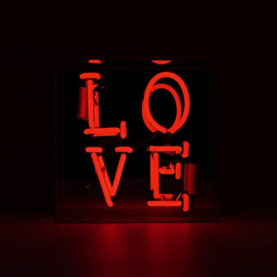 'Love' Red Neon Sign In Acrylic Box