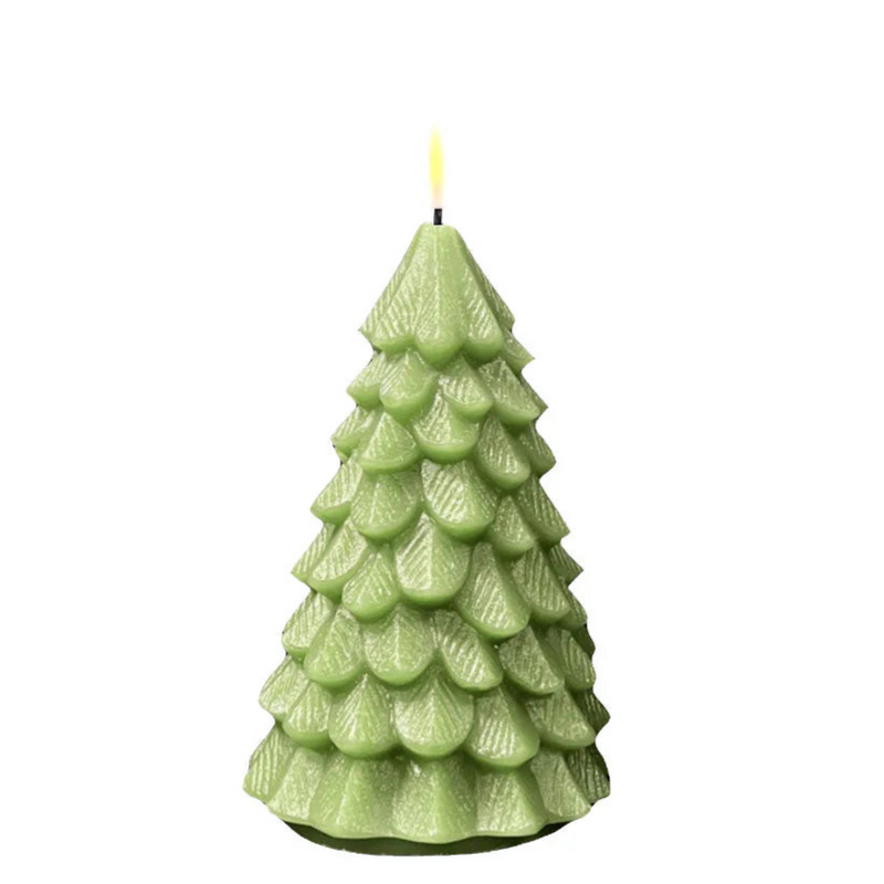 16cm LED Light Green Christmas Tree Candle