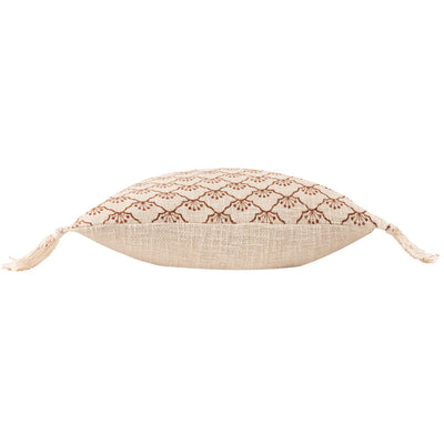 50x50 Cream/Pecan Tassel Cushion