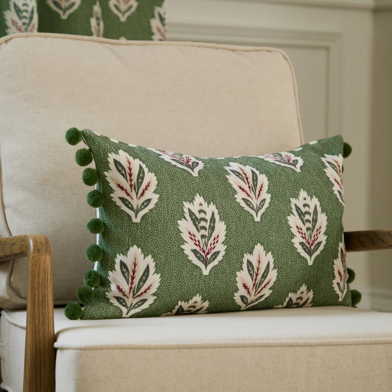 Green Leaf Printed Cushion 30x50cm