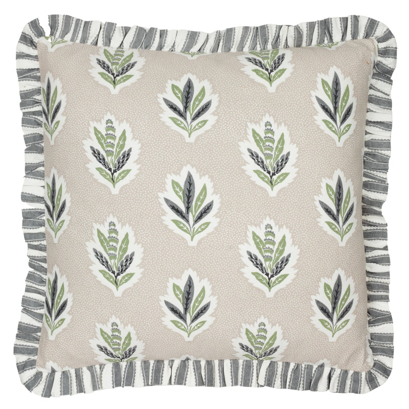 Leaf Flax Ruffle Pattern Cushion 50x50cm