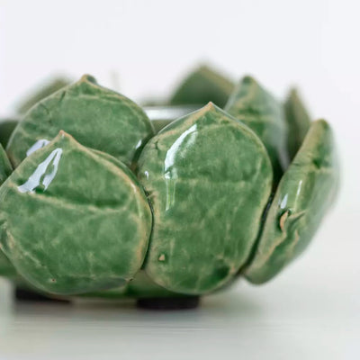 Artichoke Tealight Candle Holder Green