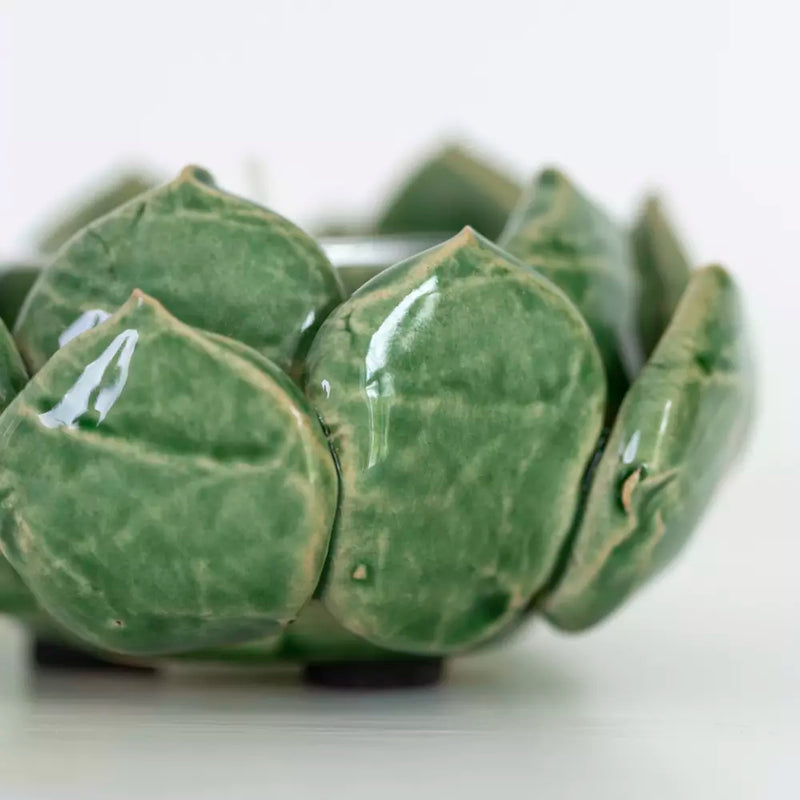 Artichoke Tealight Candle Holder Green