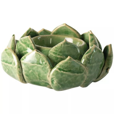 Artichoke Tealight Candle Holder Green