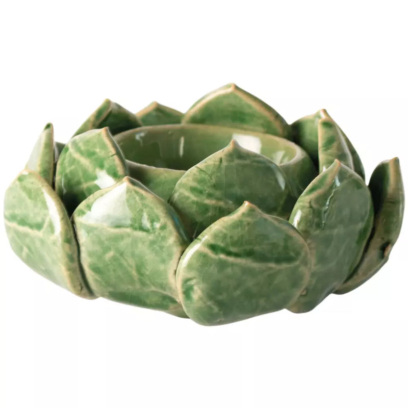 Artichoke Tealight Candle Holder Green