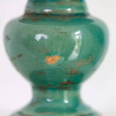 Turquoise Rustic Pillar Candleholder