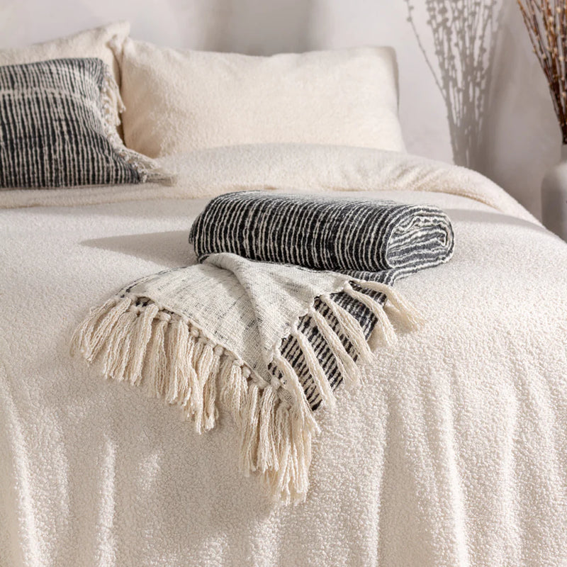 Monochrome Tassel Throw