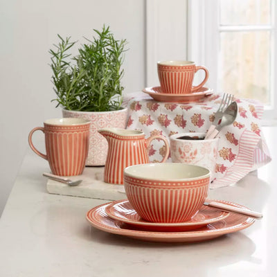 Coral Penny Stoneware Bowl