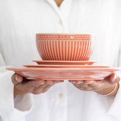 Coral Penny Stoneware Bowl