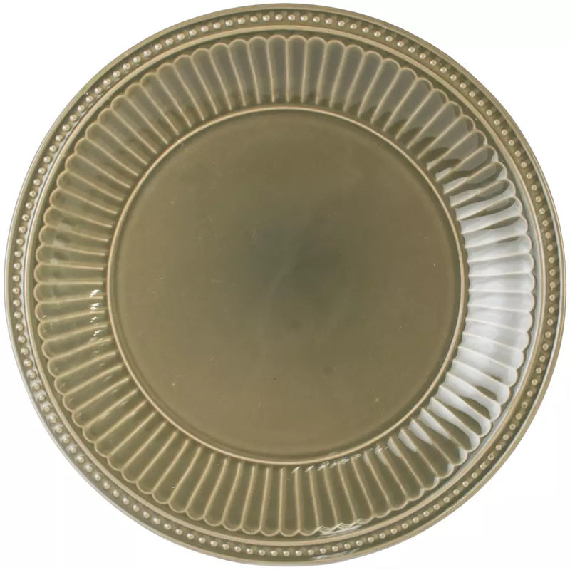 Green Penny Stoneware Dinner Plate