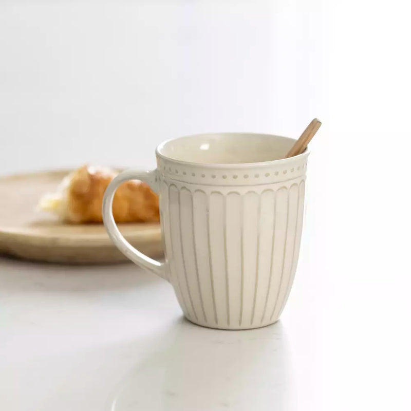 Cream Penny Stoneware Mug