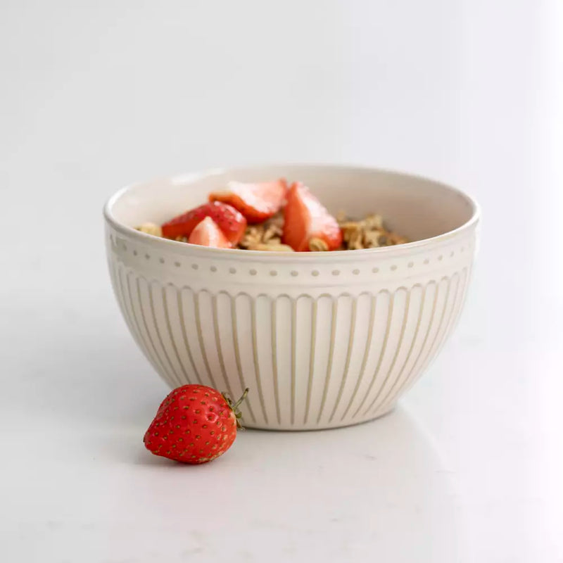 Cream Penny Stoneware Bowl