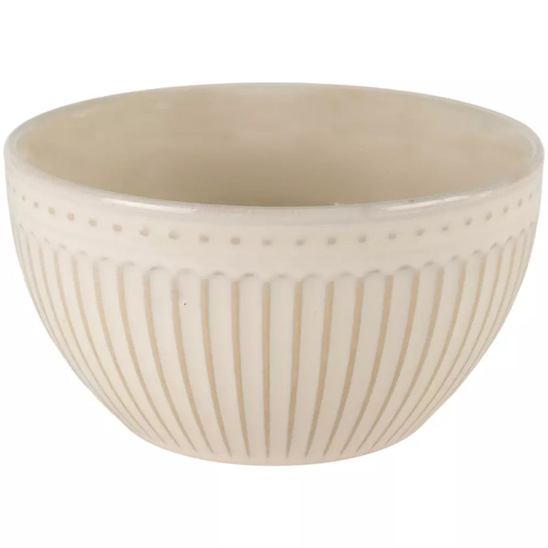 Cream Penny Stoneware Bowl