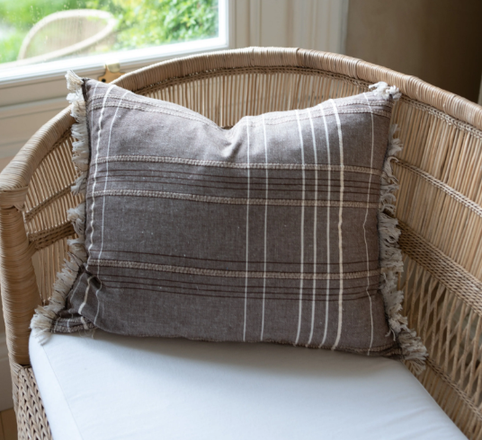 40x50cm Grey Textured Check Cushion