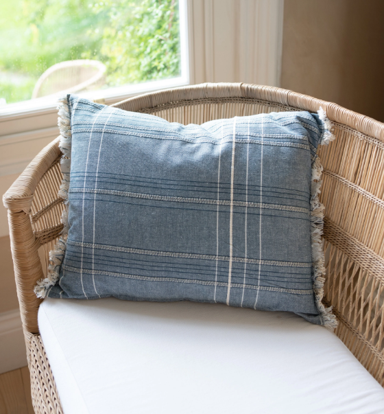 40x50cm Blueberry Textured Check Cushion