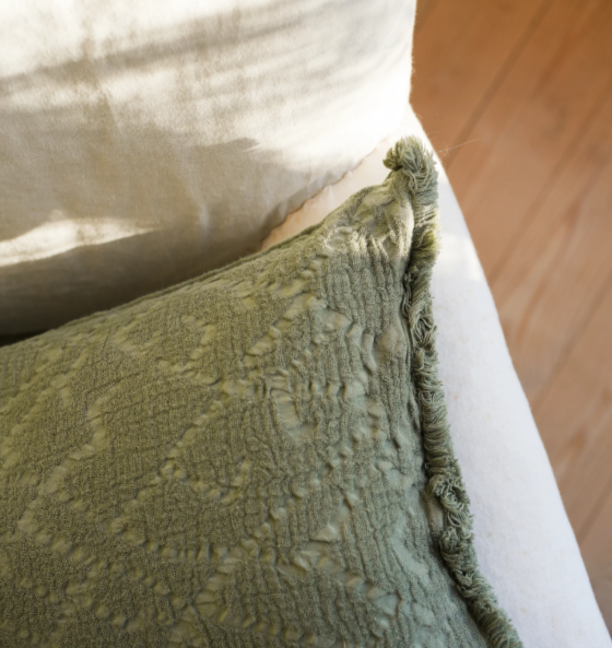 30x50cm Olive Waffle Weave Cushion