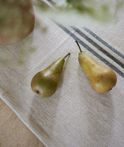 220x55cm Linen Blue Stripe Table Runner