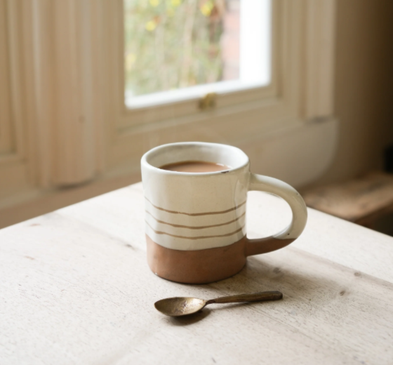 Taupe Breton Stripe Mug