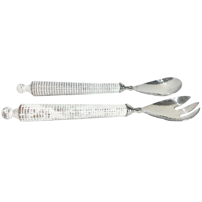Set of 2 Striped Salad Servers