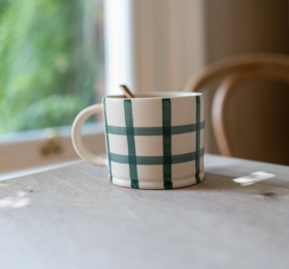Gingham Check Mug Forest