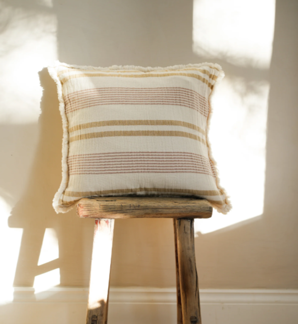 Mixed Stripe Cotton Cushion 45x45cm