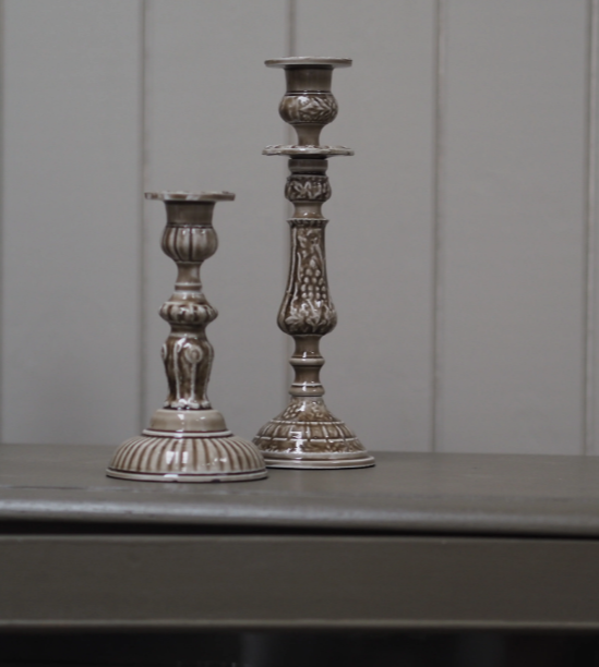 Taupe Small Candlestick
