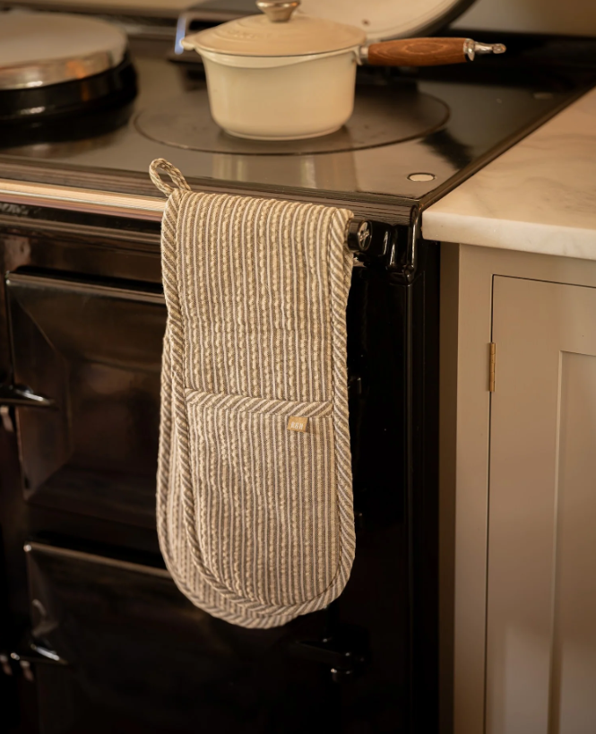 Olive Stripe Double Oven Glove
