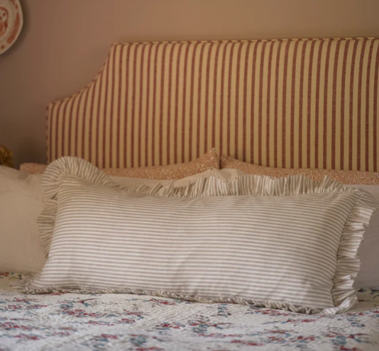 40x90cm Frill Edge Stripe Cushion
