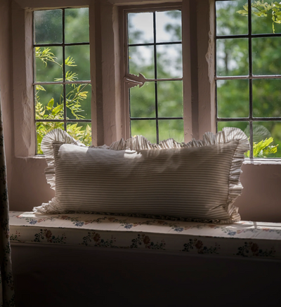 40x90cm Frill Edge Stripe Cushion