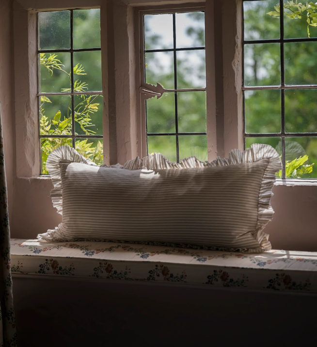 40x90cm Frill Edge Stripe Cushion