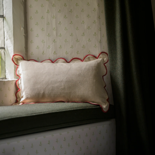 30x50cm Rust Scallop Edge Cushion