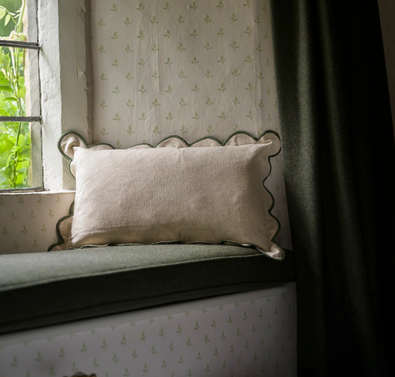 30x50cm Moss Scallop Edge Cushion