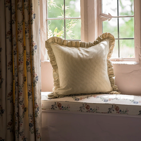Forest Striped Frill Cushion 50x50cm