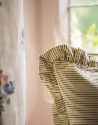 Forest Striped Frill Cushion 50x50cm