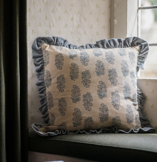 Denim Flower Cushion 50x50cm