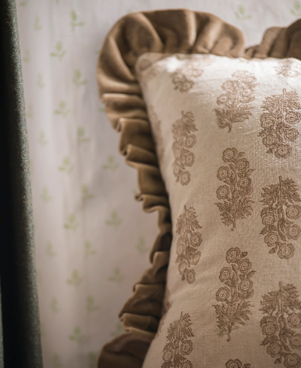 Taupe Flower Cushion 50x50cm