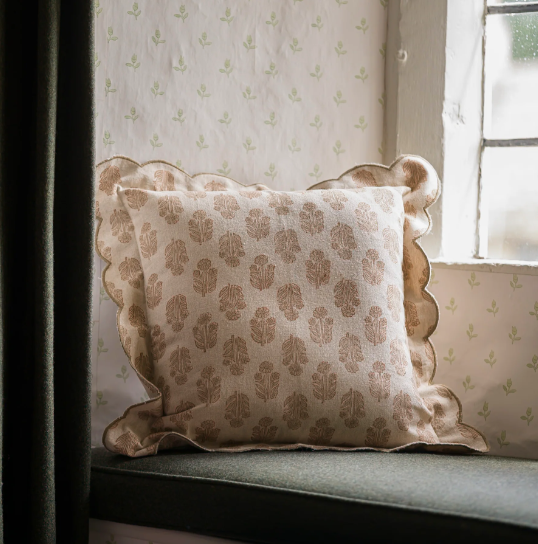 Taupe Scallop Cushion 40x40cm