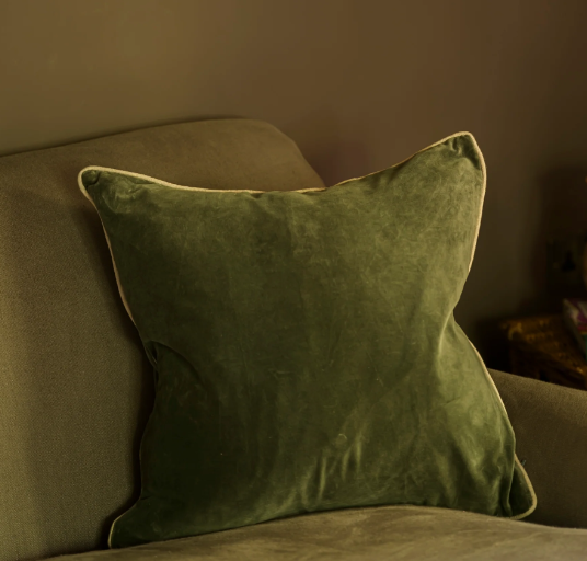 Moss Cotton Velvet Cushion 50x50cm