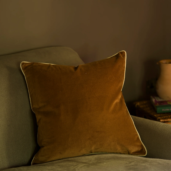 Ginger Cotton Velvet Cushion 50x50cm