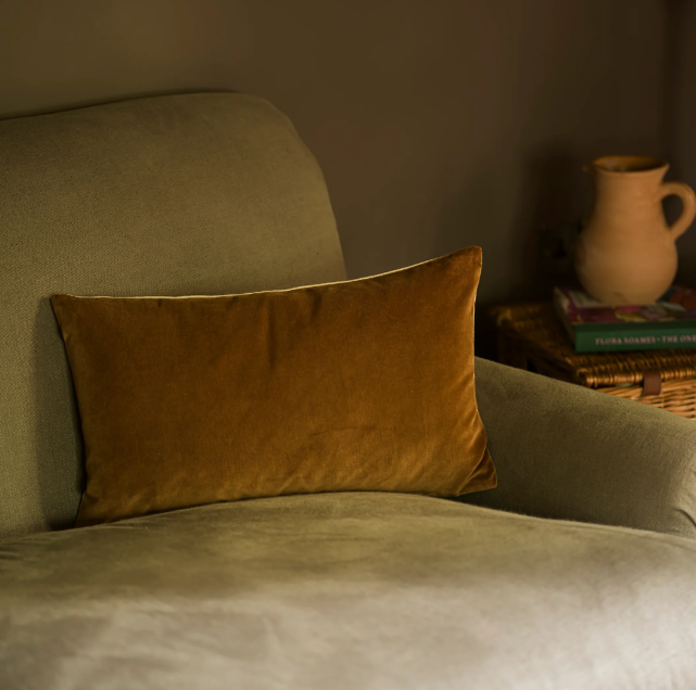 Ginger Cotton Velvet Cushion 30x50cm