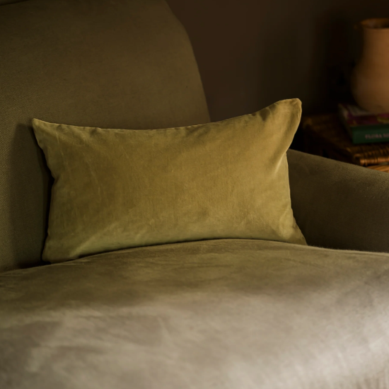 Natural Cotton Velvet Cushion 30x50cm
