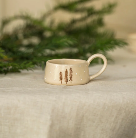 Beige Nordic Trees Tealight Holder