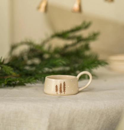 Beige Nordic Trees Tealight Holder