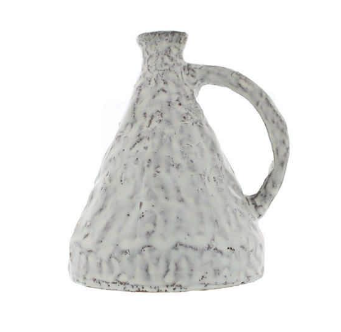 15cm White Terracotta Vase With Handles