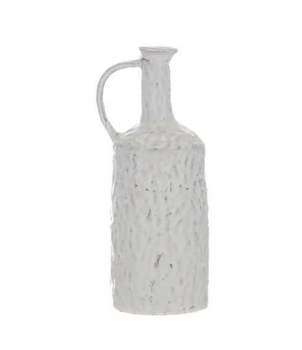 32cm Aged Cream Terracotta Handled Vase