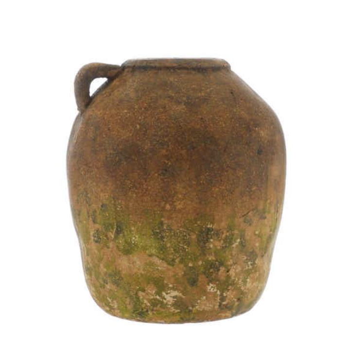 34cm Aged Terracotta Pot With Handle